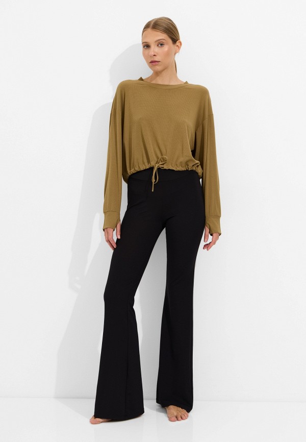 Cream Yoga Лонгслив спортивный - Clover LS Cropped Tee Army Green - фото 2