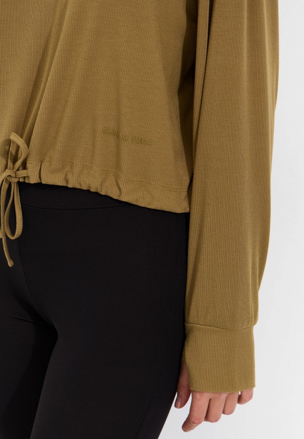 Cream Yoga Лонгслив спортивный - Clover LS Cropped Tee Army Green - фото 4