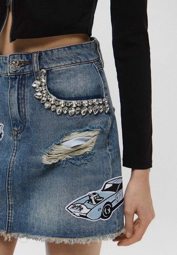 Philipp Plein Юбка джинсовая - фото 5