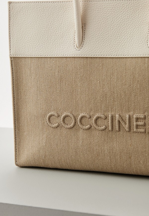 Borsa A Tracolla COCCINELLE BOUNCE CANVAS In Cotone Riciclato, Colore Multi Natural, Dimensioni 34x34.5x20 Cm