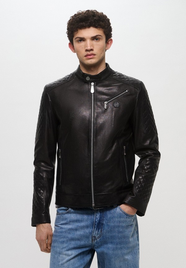 Philipp Plein Куртка кожаная утепленная - фото 1