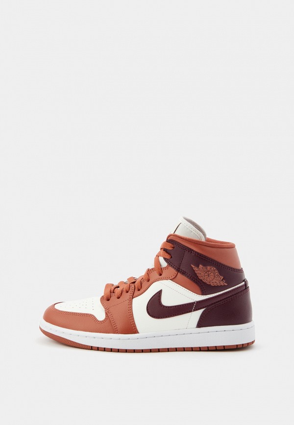 Jordan Кеды - AIR JORDAN 1 MID DUSTY PEACH/NIGHT MAROON-SAIL-WHI - фото 1
