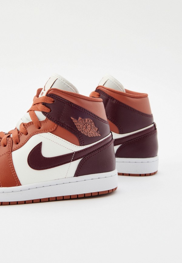 Jordan Кеды - AIR JORDAN 1 MID DUSTY PEACH/NIGHT MAROON-SAIL-WHI - фото 4
