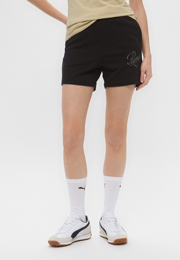 PUMA Шорты спортивные - ESS SCRIPT High-Waist Shorts 5" - фото 1