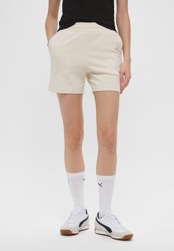 PUMA Шорты спортивные - ESS SCRIPT High-Waist Shorts 5" - фото 1