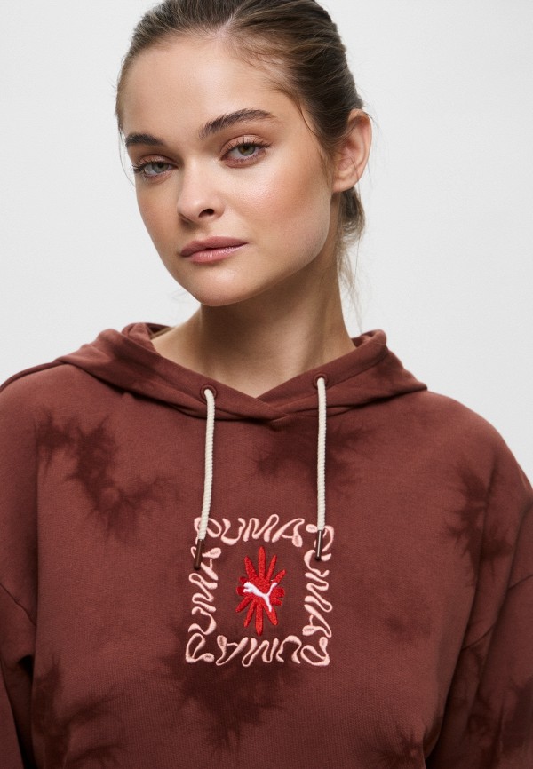 PUMA Худи - WARDROBE ESS FLORAL PACK Relaxed Washed Graphic Hoodie TR - фото 4