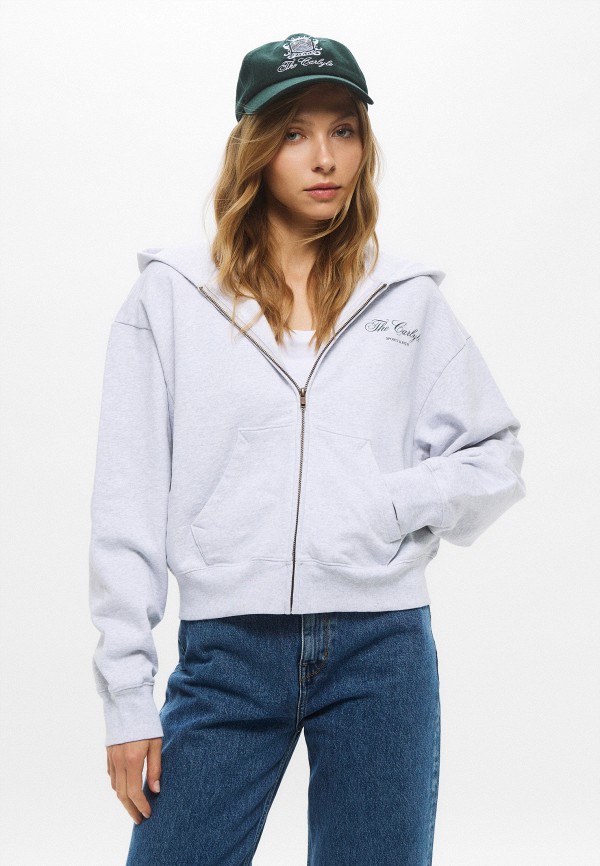 Sporty & Rich Толстовка - CARLYLE SCRIPT CROPPED ZIP HOODIE - фото 1