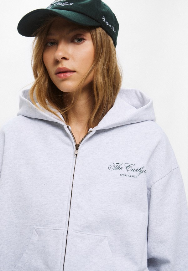 Sporty & Rich Толстовка - CARLYLE SCRIPT CROPPED ZIP HOODIE - фото 6