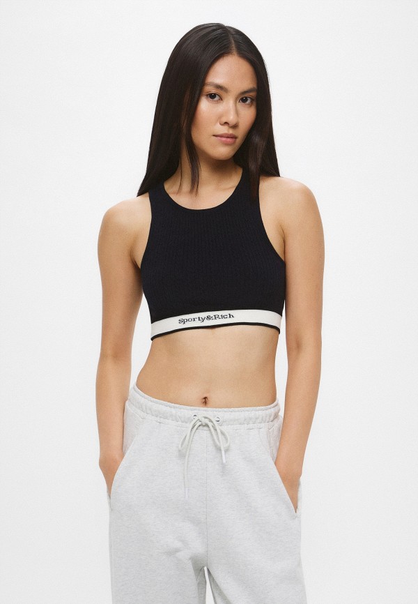 Sporty & Rich Топ - SERIF LOGO CABLEKNIT TANK - фото 1