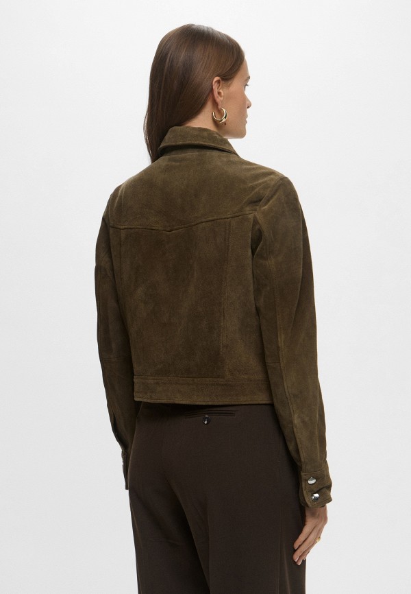 Mango Куртка кожаная - BISCUIT - фото 3