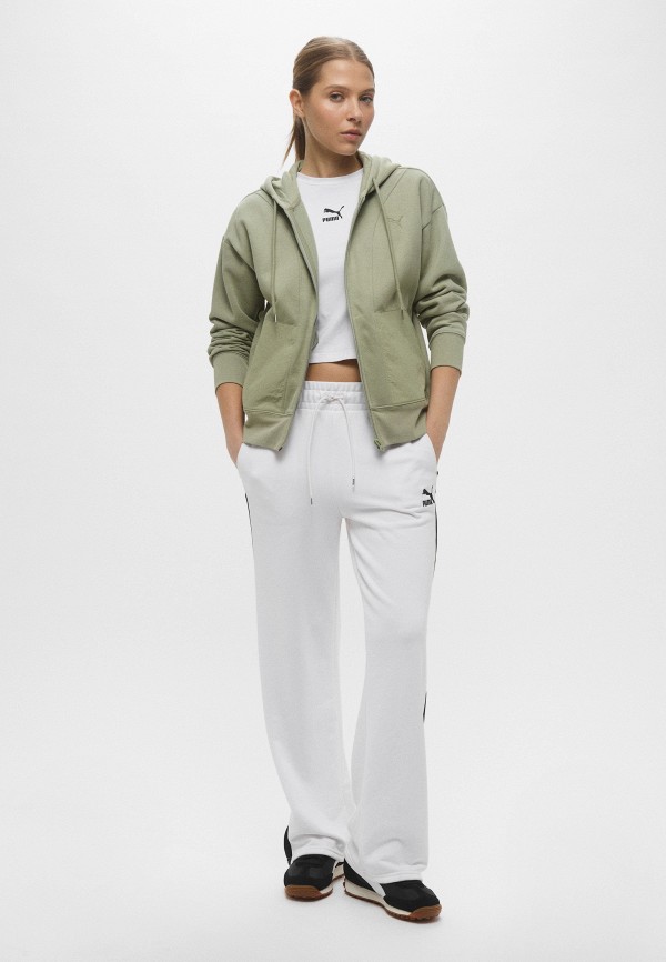 Толстовка PUMA HER Relaxed Full-Zip Hoodie FL, цвет: зеленый