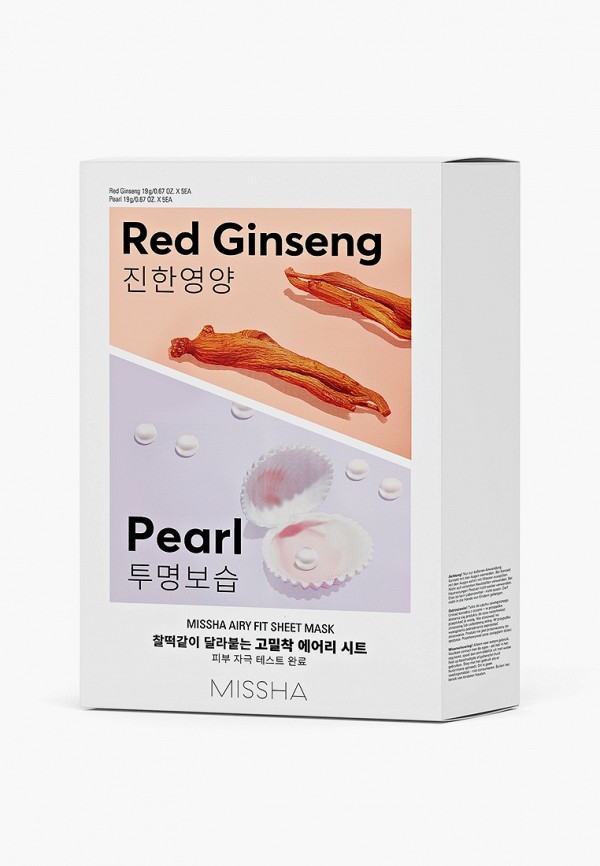 Missha Маски для лица 10 шт. - с экстрактами красного женьшеня и жемчуга - фото 1