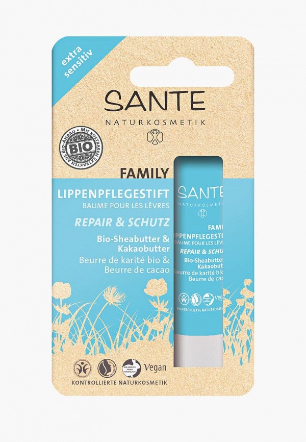 Sante Бальзам для губ - "Восстановление и уход чувствительной кожи" с  Био - Ши и Какао, 4,5 г - фото 1