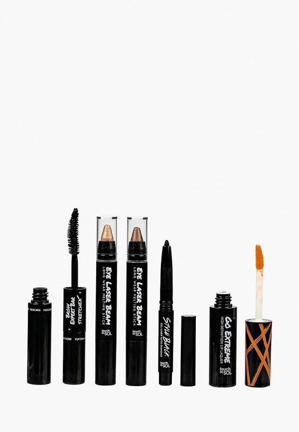 Touch in Sol Набор косметики - для макияжа Sweet Macaroon (тушь,тушь д/бровей,подводка,тени для век,лак для губ) №2 Оrange Macaroon - фото 1