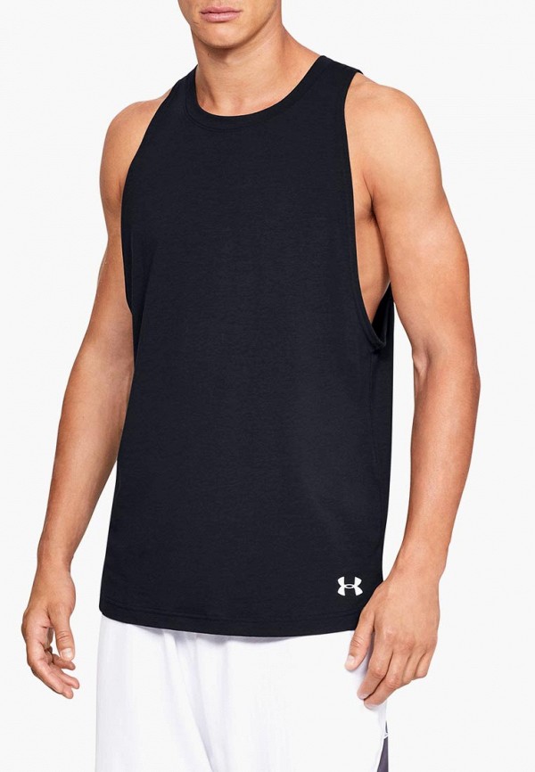 Майка спортивная Under Armour UA Baseline Cotton Tank, цвет: черный,  UN001EMDUQQ3 — купить в интернет-магазине Lamoda