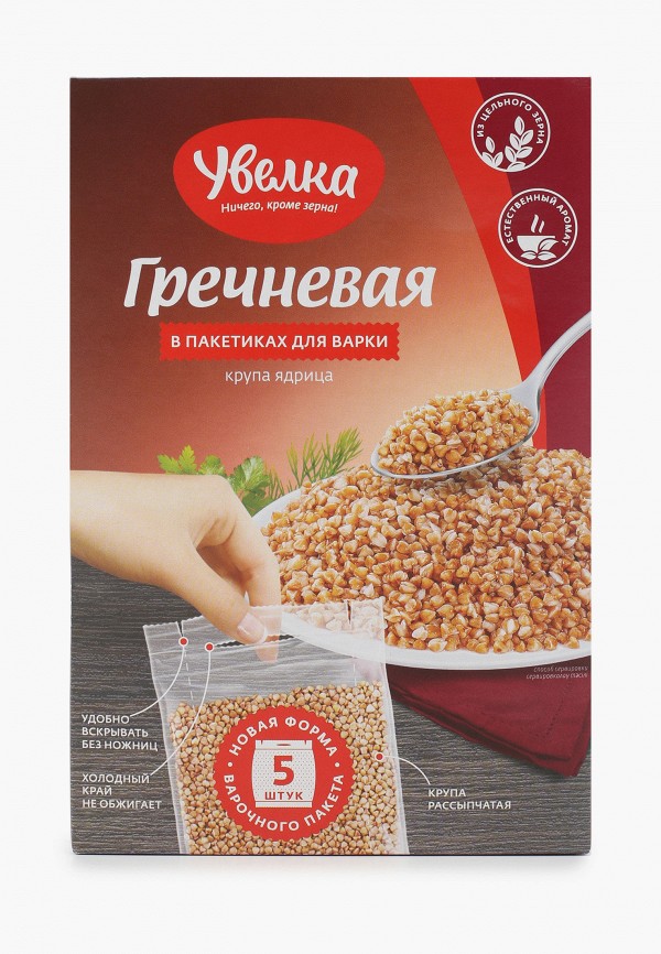Увелка Крупа гречневая - ядрица, в пакетиках для варки, 400 г. (5×80г) - фото 1