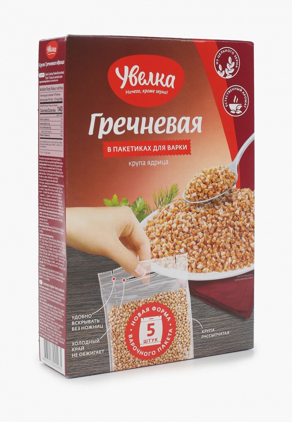Увелка Крупа гречневая - ядрица, в пакетиках для варки, 400 г. (5×80г) - фото 2