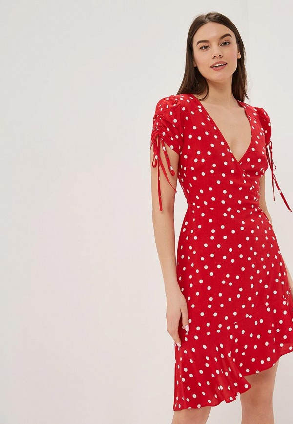 warehouse red polka dot dress