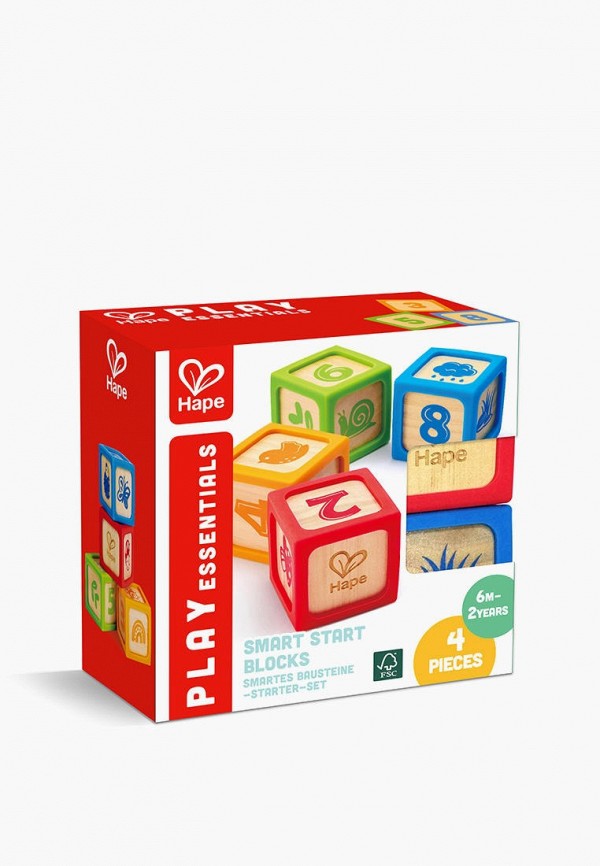 Hape Игрушка развивающая - детские деревянные "Кубики" в силиконовых чехлах, 4 шт. - фото 2