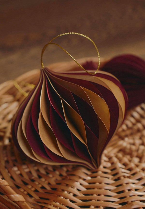 Divnaya Iva Набор елочных украшений - на магните, 4 шт., цвет бордовыйxзолотой, 10 см - фото 6