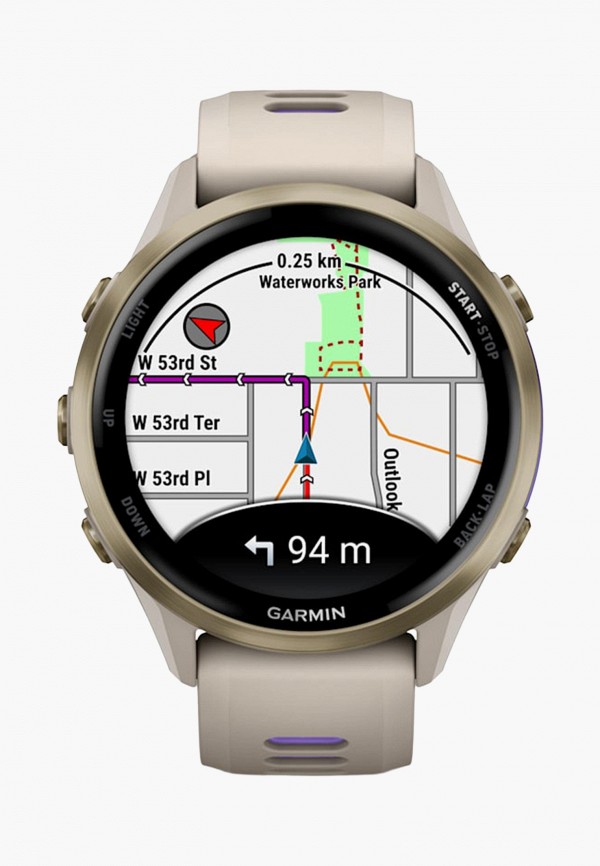 Garmin Смарт-часы - Forerunner 970 серые, золотистый титановый безель, с серым/индиго ремешком - фото 3