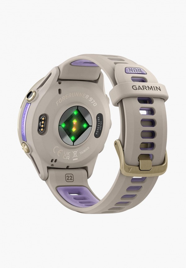 Garmin Смарт-часы - Forerunner 970 серые, золотистый титановый безель, с серым/индиго ремешком - фото 6