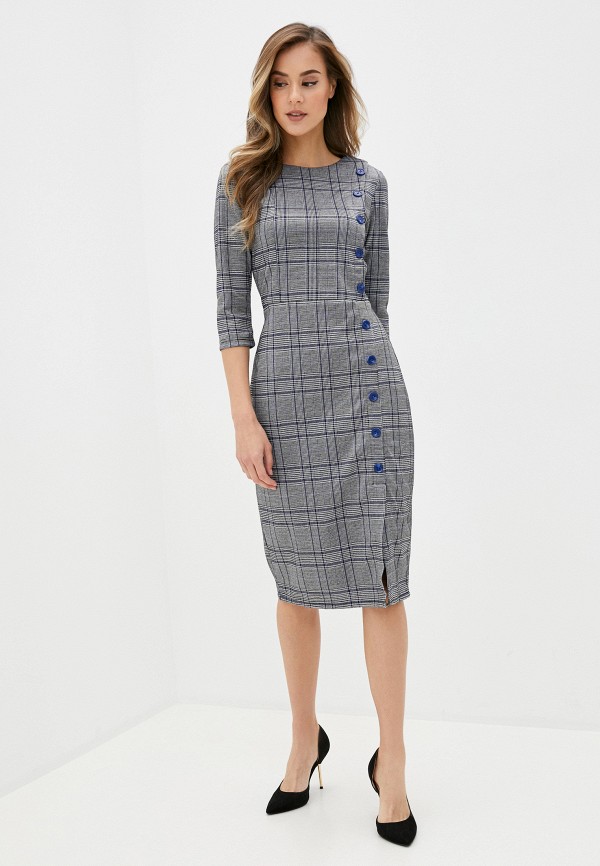 Платье Zolla, цвет: серый, ZO011EWKELI1 — купить в интернет-магазине Lamoda