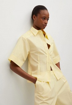Рубашка Mango, цвет желтый, размер 40 INT