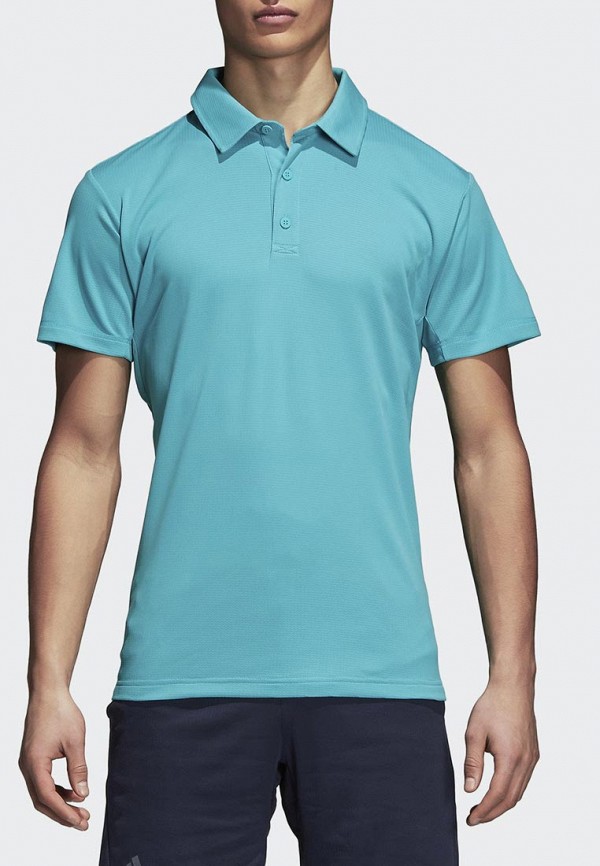 

Поло adidas, adidas AD002EMCDGT9, Голубой