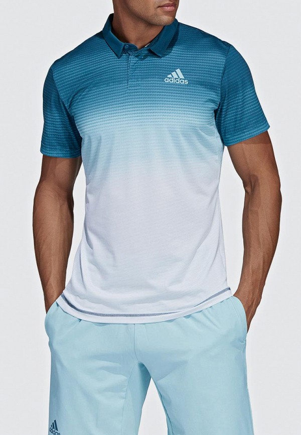 

Поло adidas, adidas AD002EMEEHS8, Голубой
