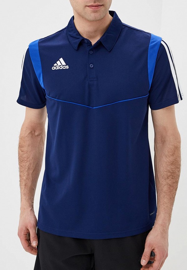 

Поло adidas, adidas AD002EMEEHT1, Синий