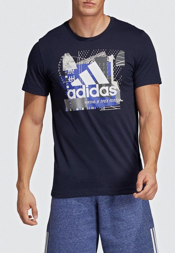 

Футболка adidas, adidas AD002EMEEIB7, Синий