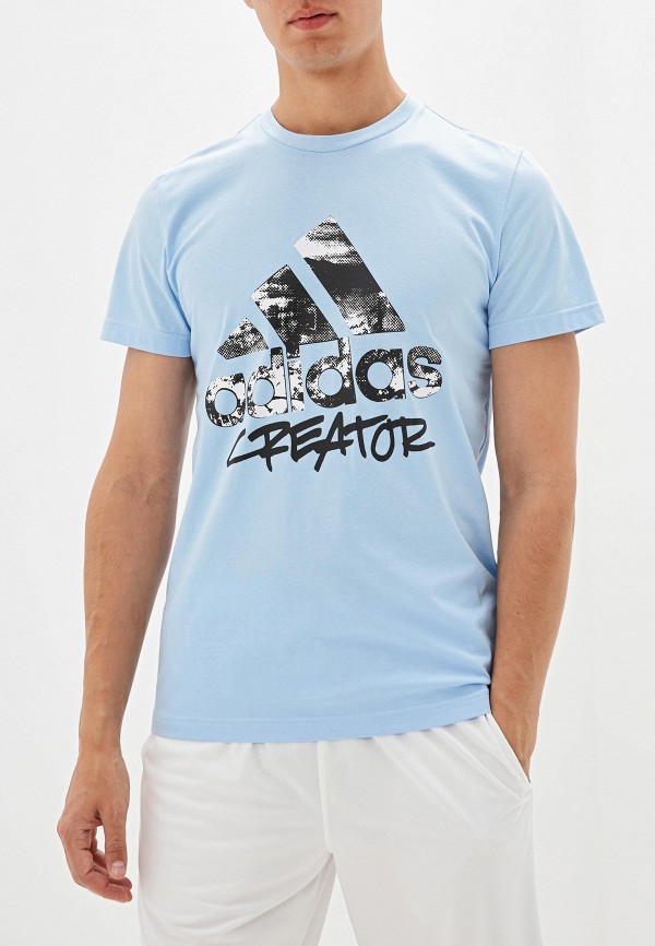 

Футболка спортивная adidas, adidas AD002EMFJZL7, Голубой