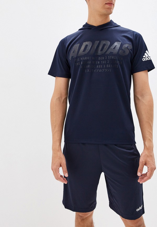 

Футболка спортивная adidas, Синий, DAILY HOODY TEE