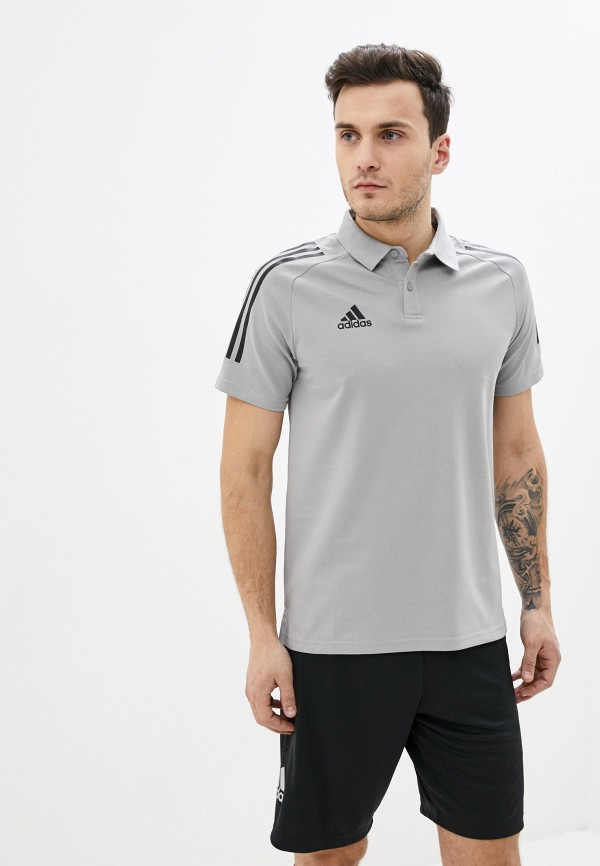

Поло adidas, Серый, adidas AD002EMHLLG6