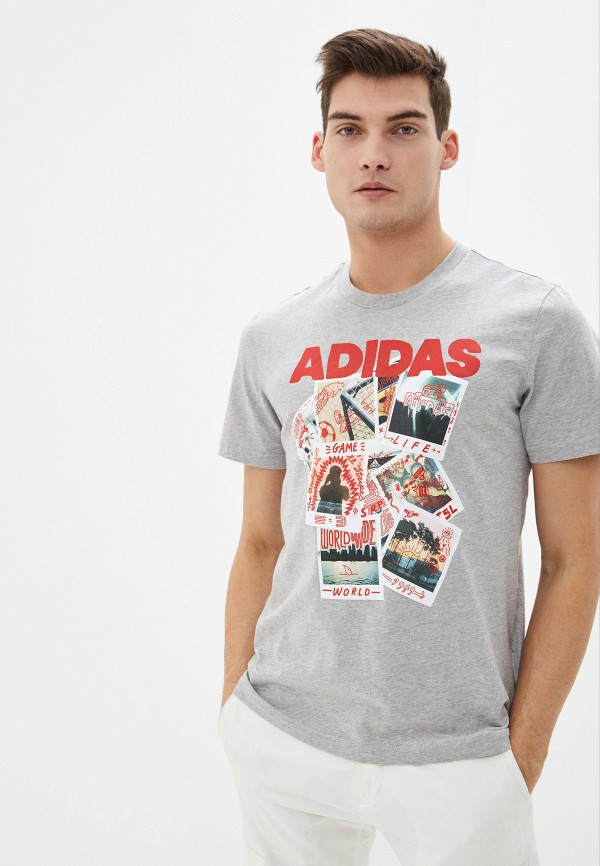 

Футболка adidas, Серый, Doodle Photos