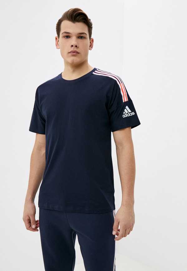 

Футболка adidas, Синий, adidas AD002EMKQSQ7