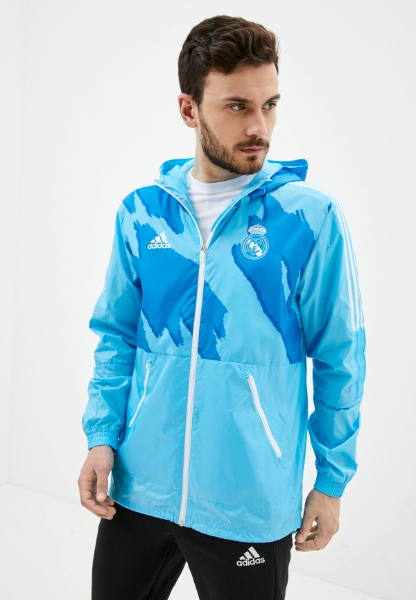 

Ветровка adidas, Голубой, REAL WINDBRK