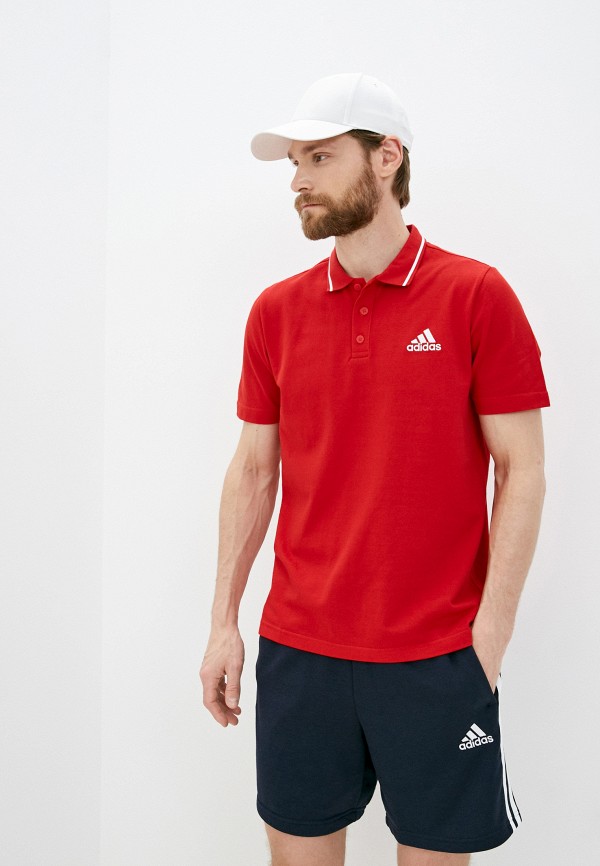 Поло adidas красный, размер 44, фото 1