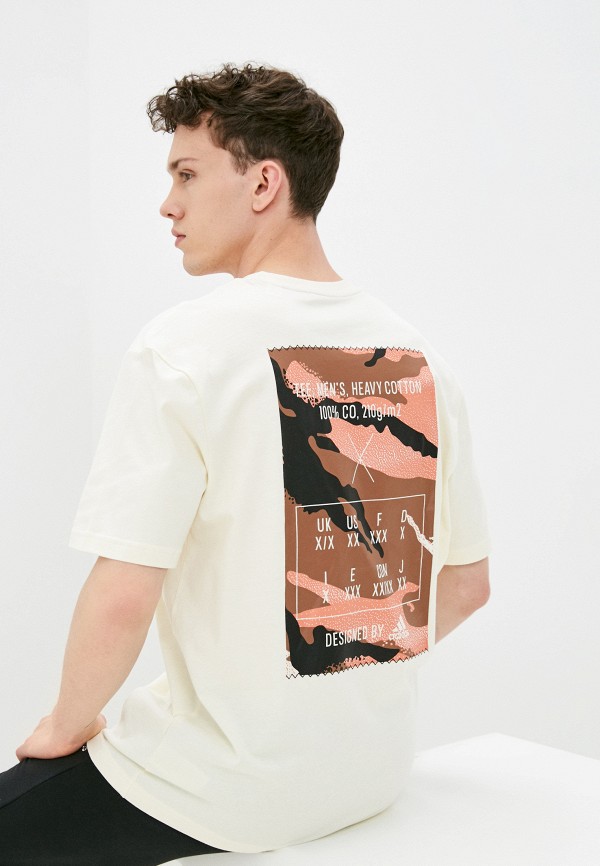 

Футболка adidas, Бежевый, CAMO LOOSE TEE