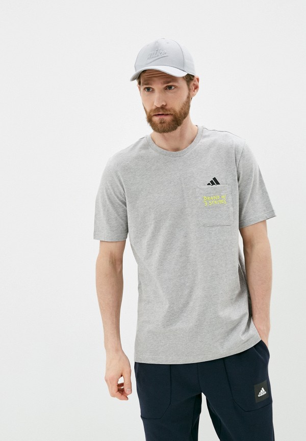 

Футболка adidas, Серый, POCKET TEE M