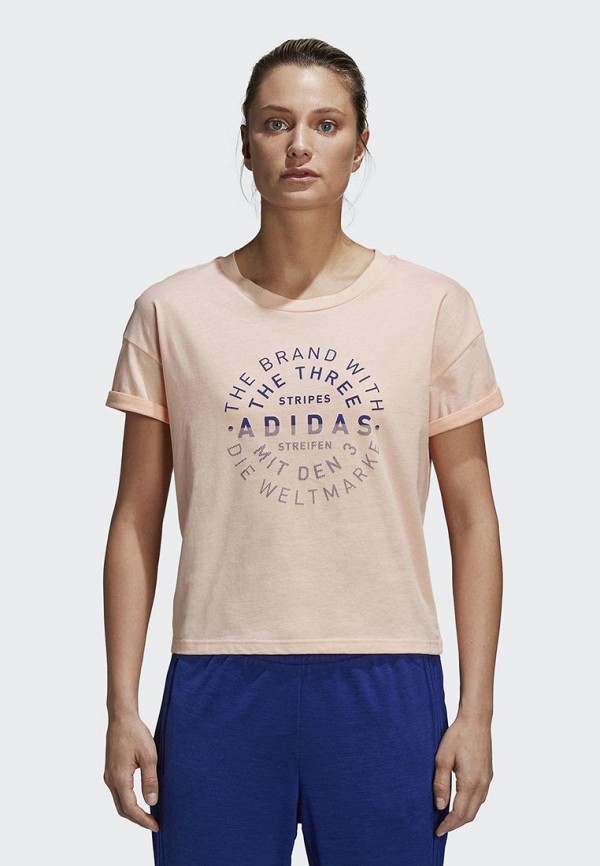 

Футболка adidas, adidas AD002EWCDHG0, Розовый