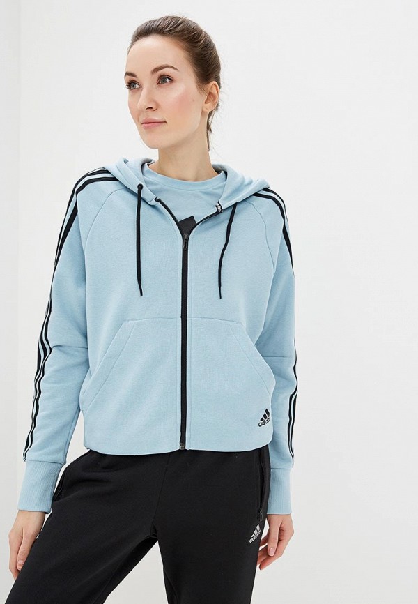 

Толстовка adidas, W MH 3S FZ HD, Голубой