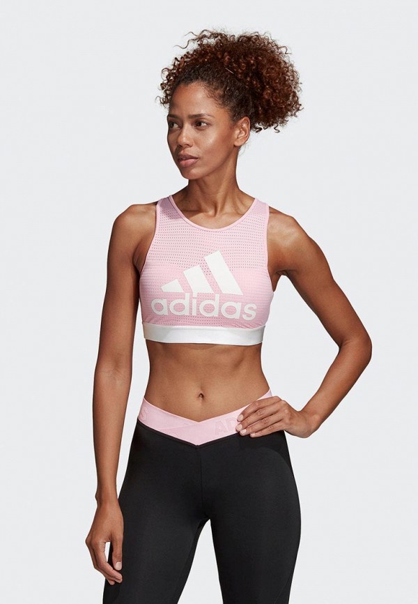 

Топ спортивный adidas, HALTER 2.0 LOGO, Розовый