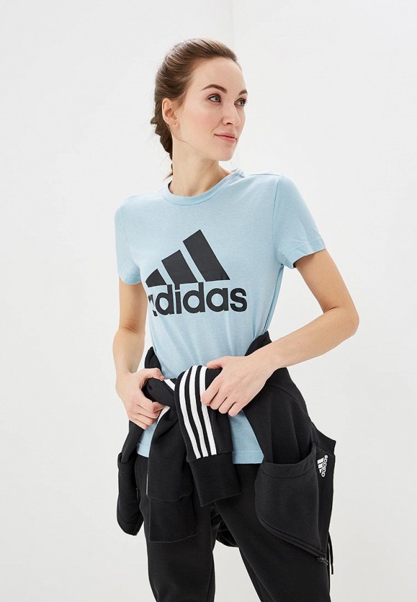 

Футболка adidas, adidas AD002EWEEJC4, Голубой