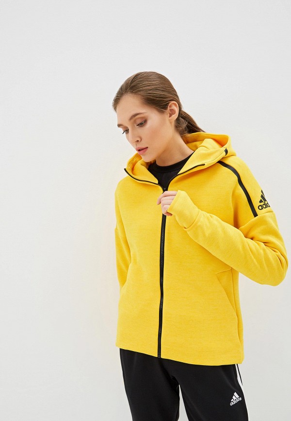 

Толстовка adidas, W Zne Hd FR, Желтый