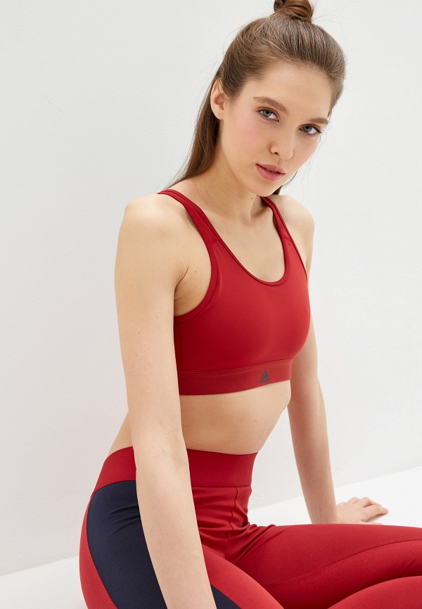 

Топ спортивный adidas, DTR 3S BRA, Бордовый