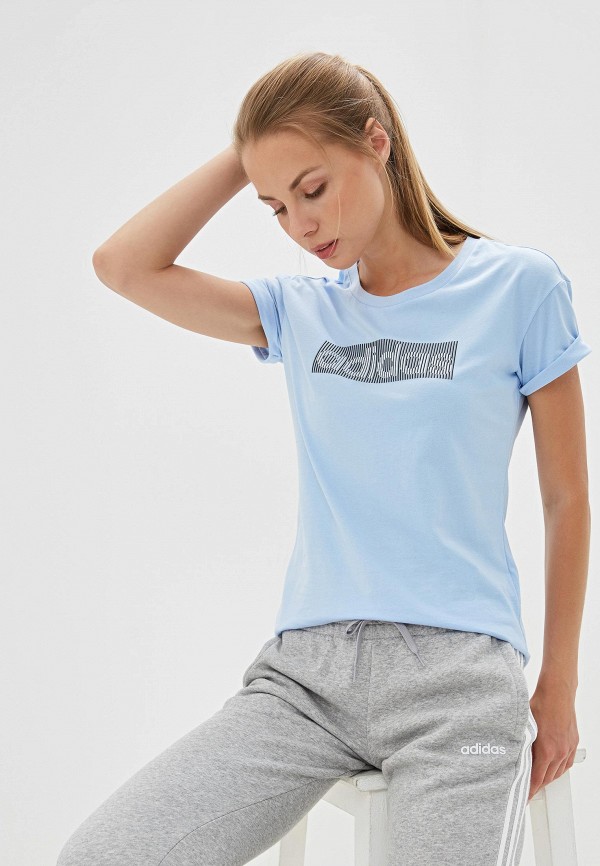 

Футболка adidas, adidas AD002EWFKAV6, Голубой