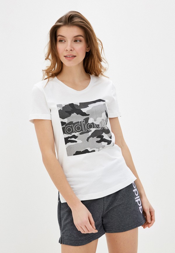 

Футболка adidas, Белый, W BOXED CAMO T
