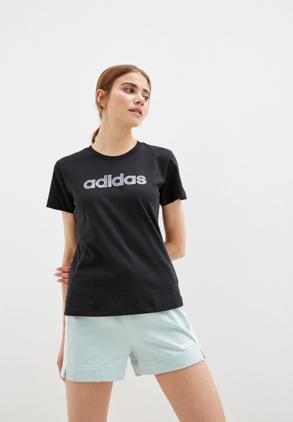 

Футболка adidas, Черный, W EMBROID OL T